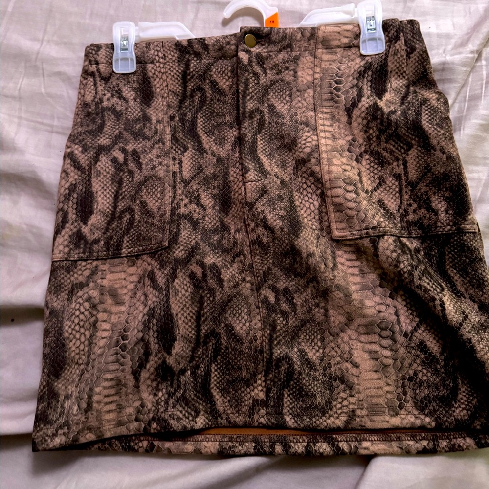 Tan snakeskin skirt